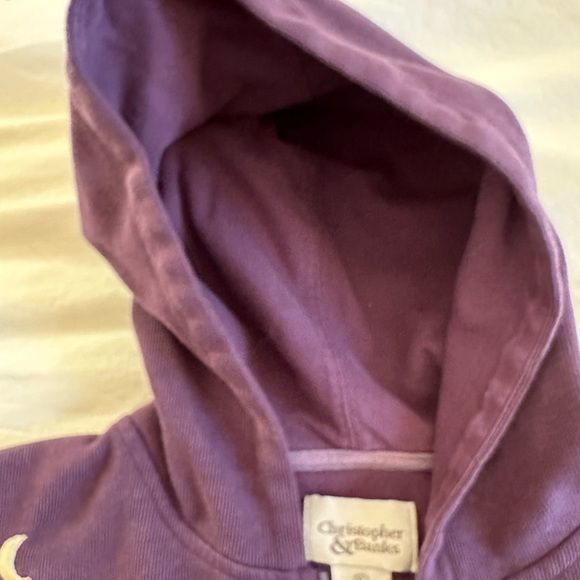 Celestial Zip Oversized Hoodie Moon Stars Embroidered Purple Vintage Boho - Picture 7 of 12